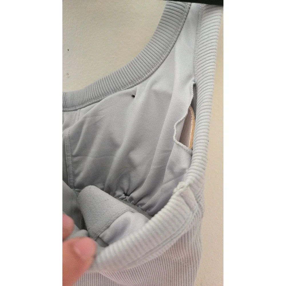 ALO Yoga Women’s Ribbed Tank Top in Light Gray